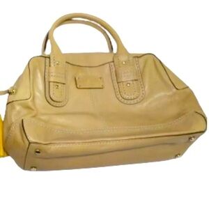 Vintage kate spade pebble khaki leather shoulder bag